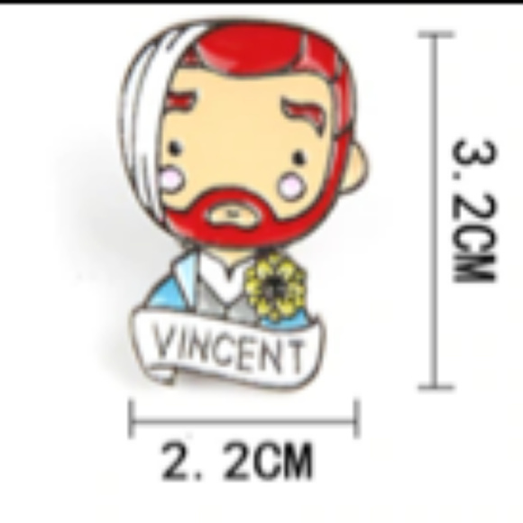 Vincent Van Gogh Caricature Collectible Enamel Pin NEW! 200 - Picture 5 of 6